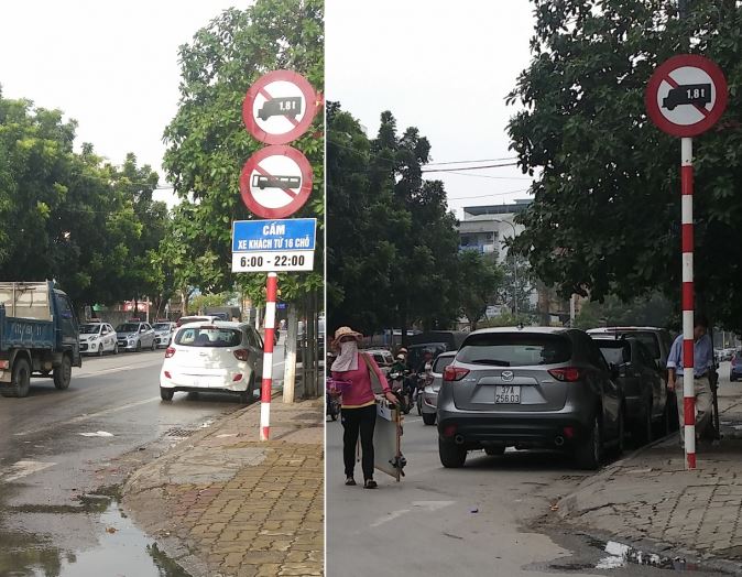 cac tuyen duong cam o to, xe tai o ha noi